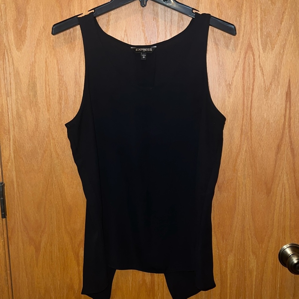 Express sheer black blouse tank. Size Med‎ split back business casual